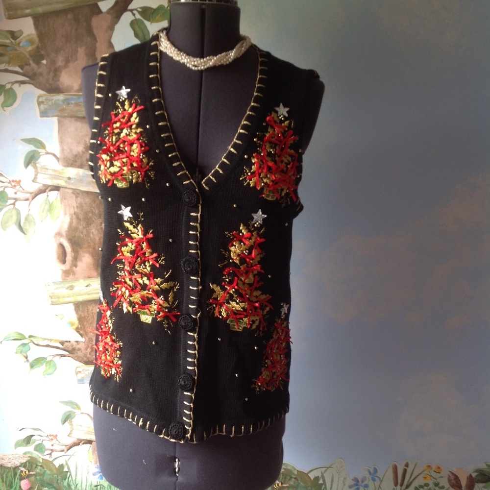 Victoria Harbor Beaded Christmas Ugly size Medium
